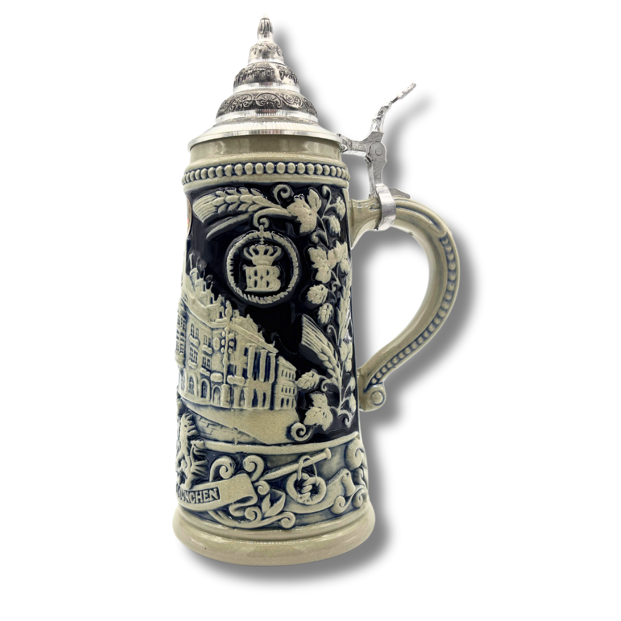 Reliefkrug Hofbräuhaus grau-blau 0,25 l
