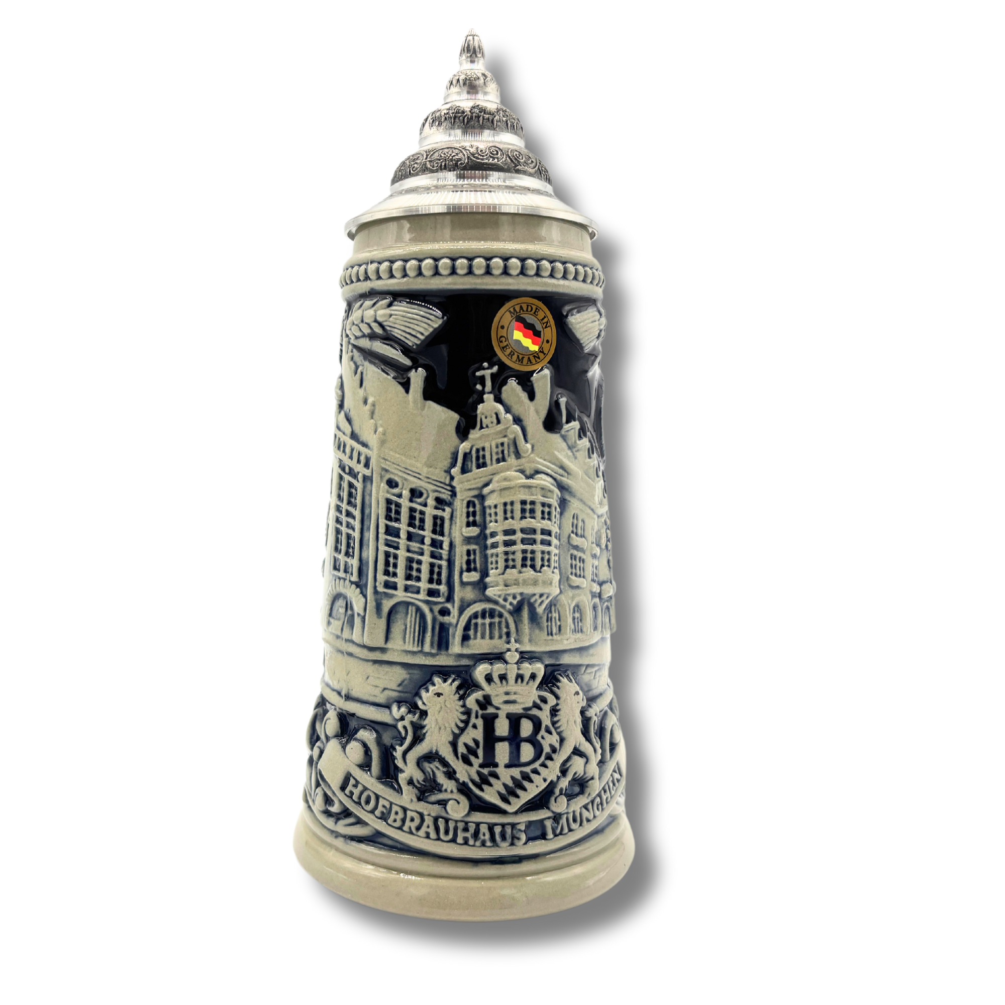Reliefkrug Hofbräuhaus grau-blau 0,25 l