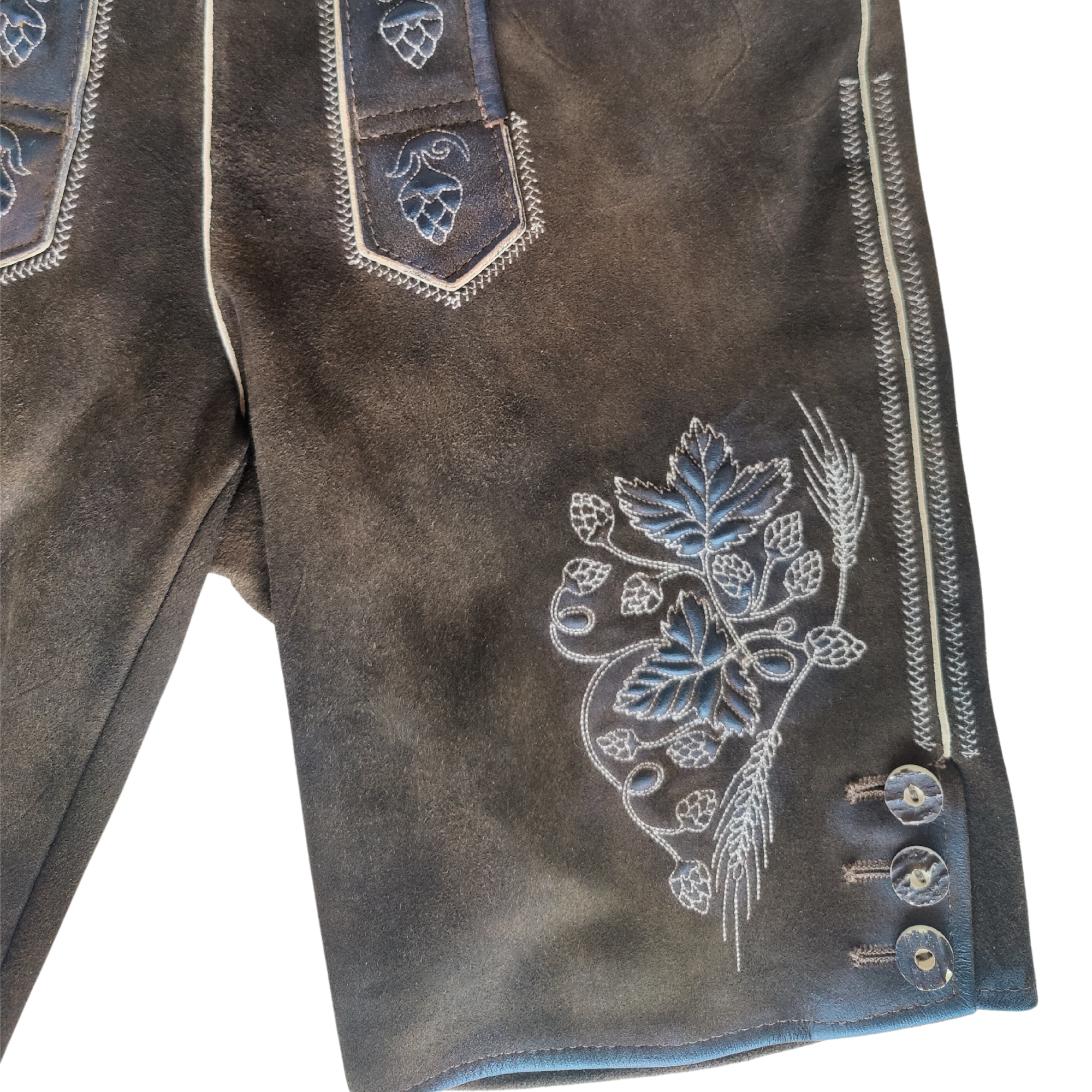 Lederhose Hofbräuhaus Kurz Braun 46