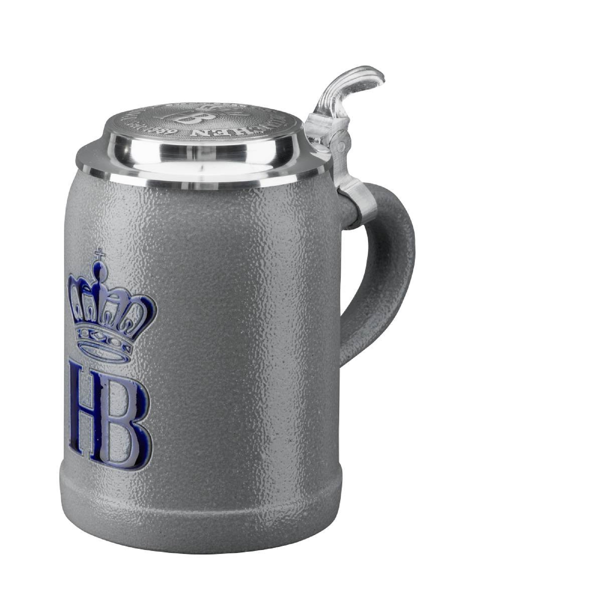 HB Krug Salzglasur mit Zinndeckel 0,5 l