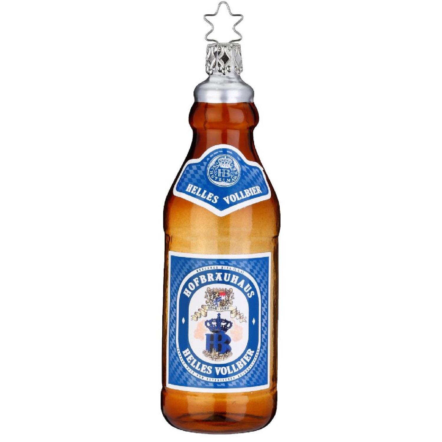 Weihnachtskugel Flasche Hofbräuhaus Hell